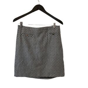 LOFT Black White Honeycomb Pattern‎ Mini Skirt